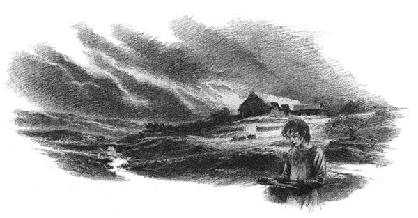 Иллюстрация к книге — Дети Хурина [alan_lee_thechildrenofhurin_bw_01_lite.jpg]