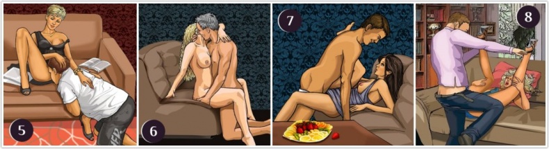 Иллюстрация к книге — Секс-каталог «Забавы в гостиной». Для тех, кому тесно в спальне. 60 разнообразных поз для стола, стула, дивана и кресла [i_036.jpg]