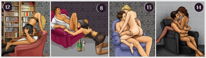 Иллюстрация к книге — Секс-каталог «Забавы в гостиной». Для тех, кому тесно в спальне. 60 разнообразных поз для стола, стула, дивана и кресла [i_062.jpg]