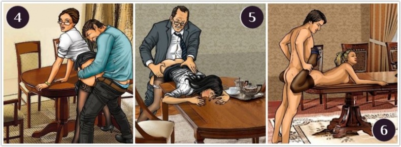 Иллюстрация к книге — Секс-каталог «Забавы в гостиной». Для тех, кому тесно в спальне. 60 разнообразных поз для стола, стула, дивана и кресла [i_071.jpg]