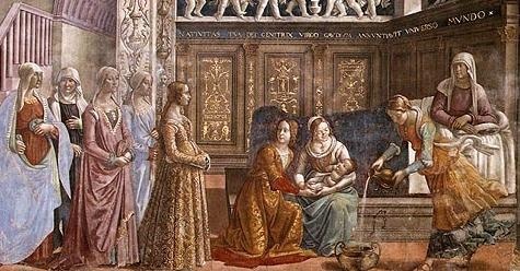 Иллюстрация к книге — Лоренцо Великолепный [_41209799_1237398417_cappella_tornabuoni_02_nascita_della_vergine2.jpg]