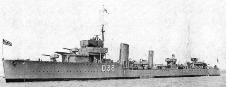 Иллюстрация к книге — Эскадренные миноносцы Англии во второй мировой войне. Часть I (1925 -1945 гг.) [img_87.jpg]