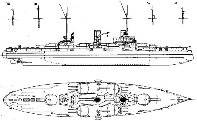 Иллюстрация к книге — Линейные корабли Германии. Часть I. «Нассау» «Вестфален» «Рейнланд» «Позен» [pic_36.jpg]