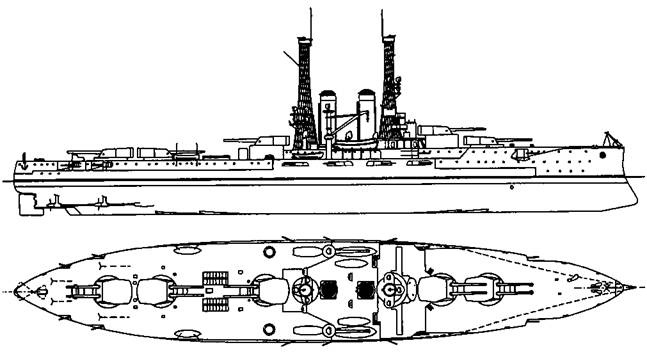 Иллюстрация к книге — Линейные корабли Соединенных Штатов Америки. Часть I. Линкоры типов “South Carolina”, “Delaware”, “Florida” и “Wyoming”. [pic_15.jpg]