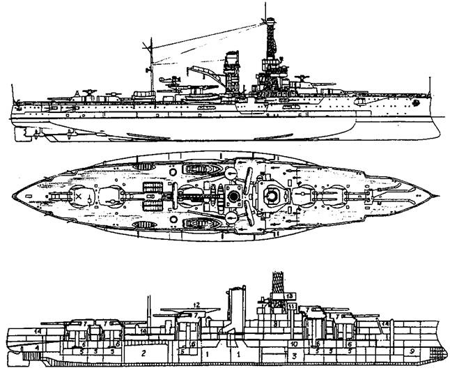 Иллюстрация к книге — Линейные корабли Соединенных Штатов Америки. Часть I. Линкоры типов “South Carolina”, “Delaware”, “Florida” и “Wyoming”. [pic_53.jpg]