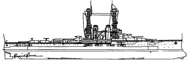 Иллюстрация к книге — Линейные корабли Соединенных Штатов Америки. Часть I. Линкоры типов “South Carolina”, “Delaware”, “Florida” и “Wyoming”. [pic_58.jpg]