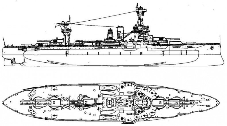 Иллюстрация к книге — Линейные корабли Соединенных Штатов Америки. Часть II. Линкоры типов “New York”, “Oklahoma” и “Pennsylvania” [pic_10.jpg]