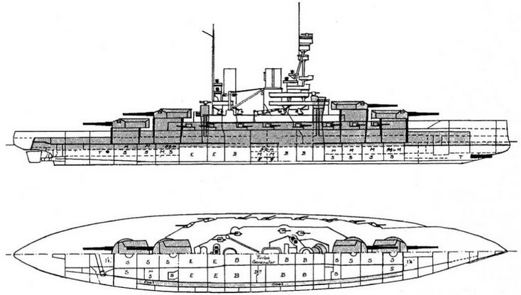 Иллюстрация к книге — Линейные корабли типа "Баерн". Последние дредноуты империи кайзера Вильгельма II. [img_40.jpg]