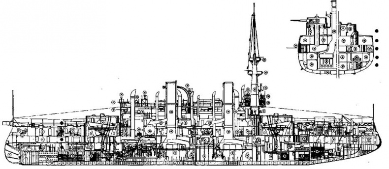 Иллюстрация к книге — Броненосцы Соединенных Штатов Америки "Мэн", "Техас", "Индиана", "Массачусетс", "Орегон" и "Айова" [pic_35.jpg]