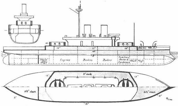 Иллюстрация к книге — Брустверно-башенные броненосцы “Глаттон”, “Девастейшен”, “Тандерер” и “Дредноут”. 1868-1908 гг. [img_34.jpg]