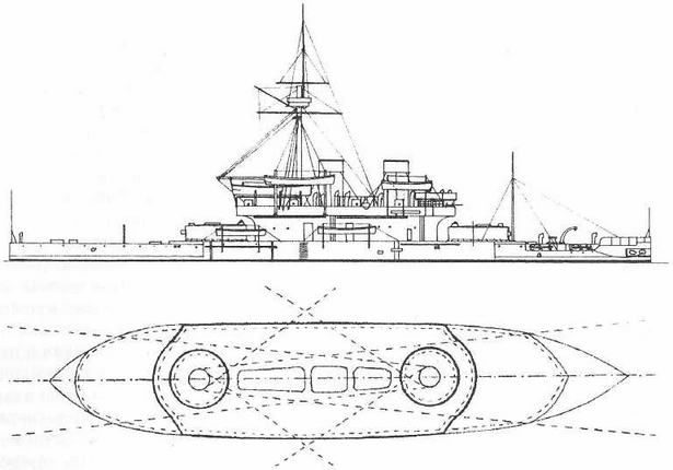 Иллюстрация к книге — Брустверно-башенные броненосцы “Глаттон”, “Девастейшен”, “Тандерер” и “Дредноут”. 1868-1908 гг. [img_35.jpg]