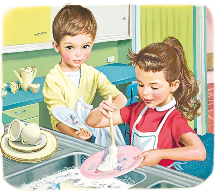 Иллюстрация к книге — Маруся помогает маме: На кухне. Дома [i_010.jpg]