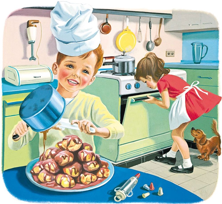 Иллюстрация к книге — Маруся помогает маме: На кухне. Дома [i_015.jpg]