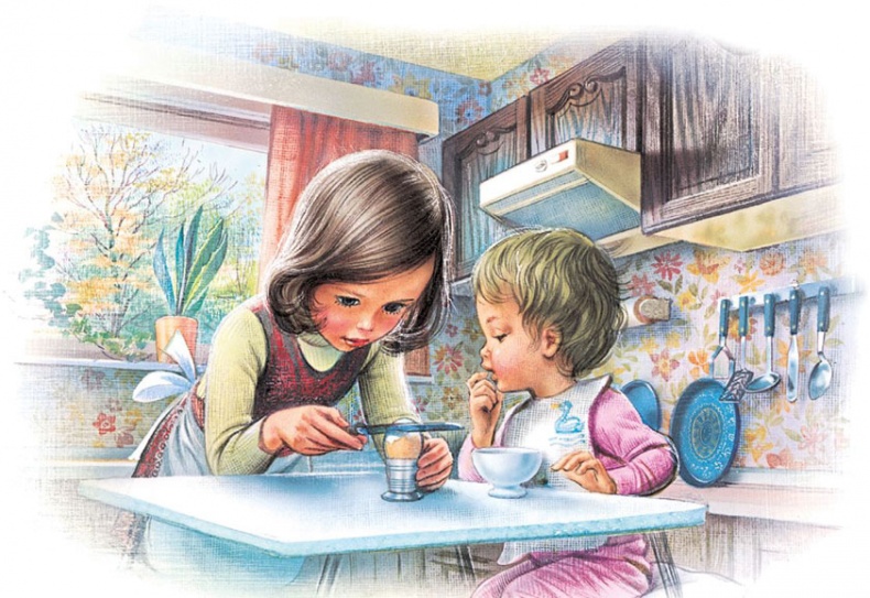 Иллюстрация к книге — Маруся помогает маме: На кухне. Дома [i_024.jpg]