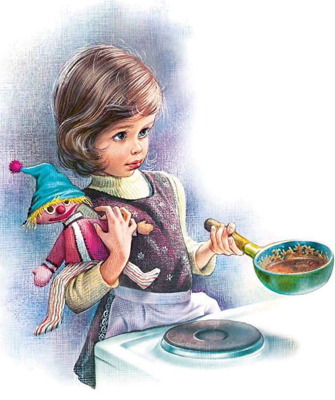 Иллюстрация к книге — Маруся помогает маме: На кухне. Дома [i_033.jpg]