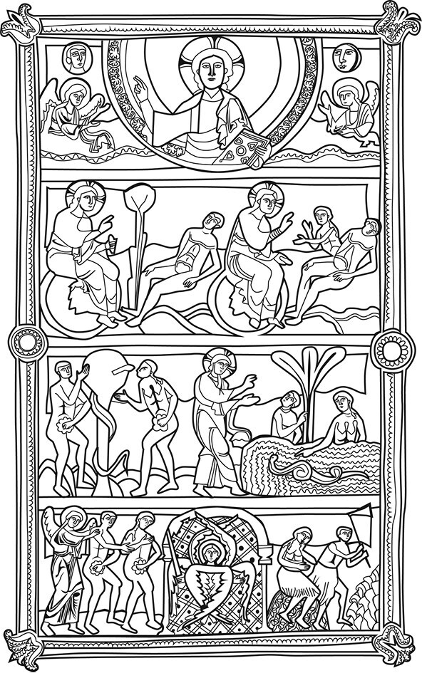 Иллюстрация к книге — Сотворение мира в иконографии средневекового Запада. Опыт иконографической генеалогии [i_029.jpg]