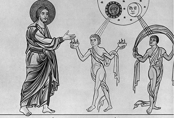 Иллюстрация к книге — Сотворение мира в иконографии средневекового Запада. Опыт иконографической генеалогии [i_048.jpg]